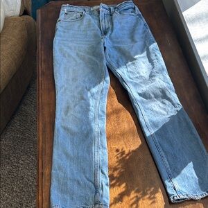 Abercrombie & Fitch Women's Straight Leg Jeans in Light Blue